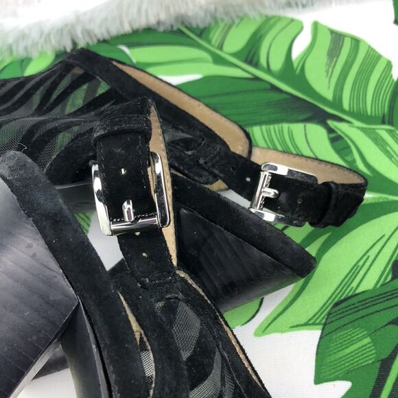 Michael Kors Black Zebra Peep Toe Wedge Heels 7 - Picture 6 of 13